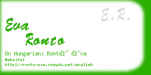 eva ronto business card